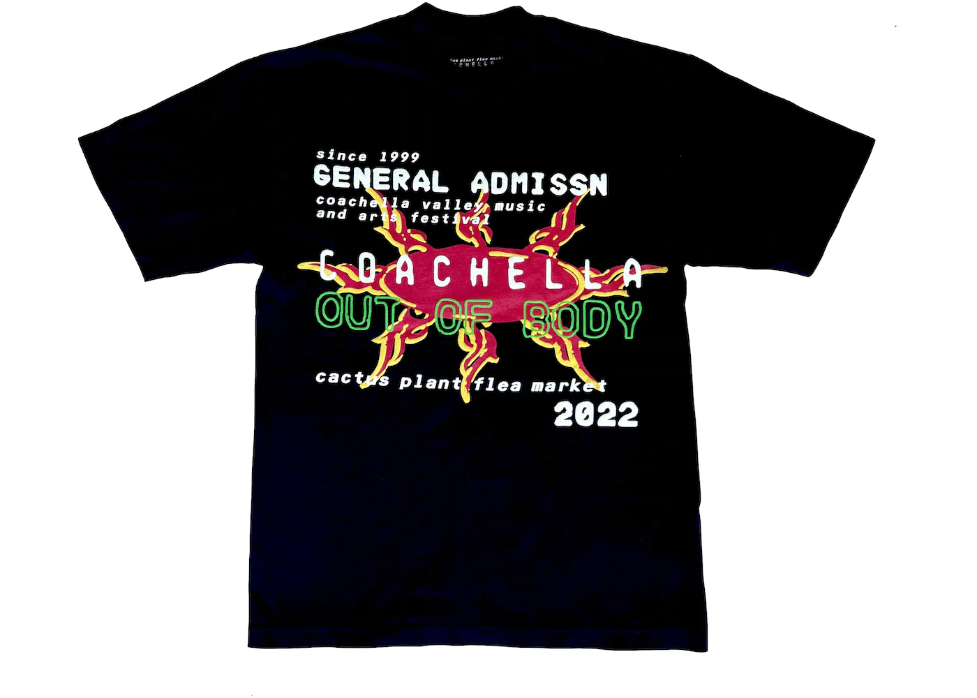 cactus plant flea market t shirt Cactus Plant Flea Market Coachella x CPFM Weekend 1 T-Shirt Black, M