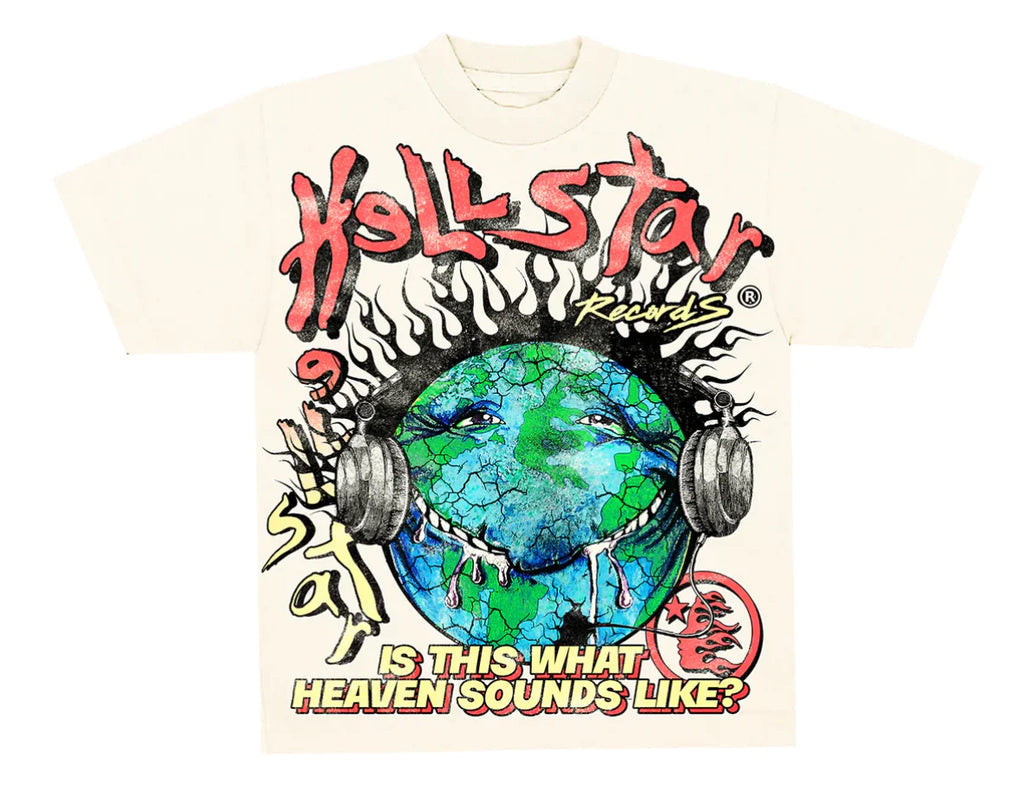 HELLSTAR Heaven On Earth グラフィック Tシャツ クリーム Hellstar Heaven On Earth Tee Cream – SOLEPLIER
