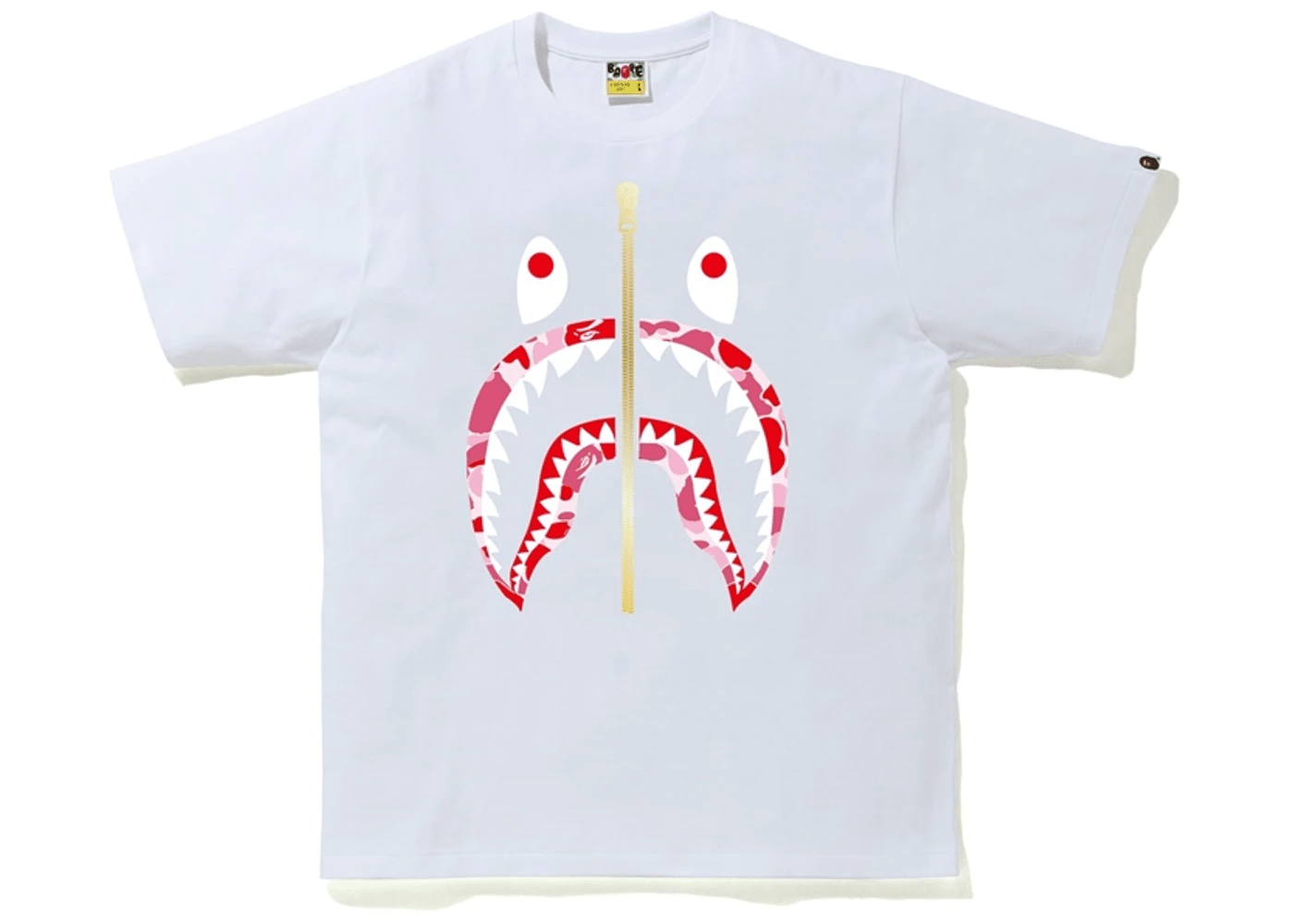 BAPE ABC Camo Shark Tee White/Pink