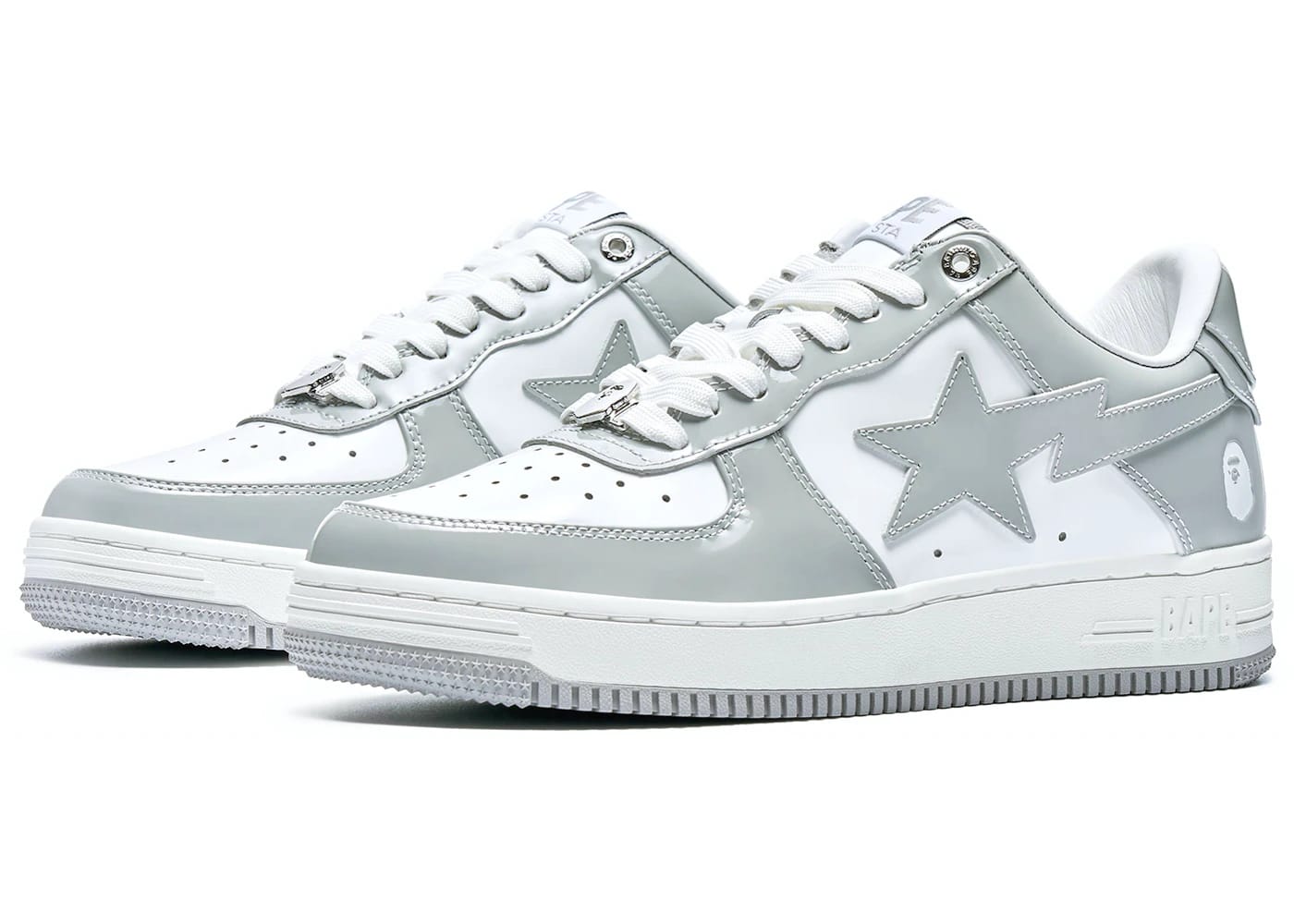 A Bathing Ape Bape Sta Patent Leather White Khaki (2023)