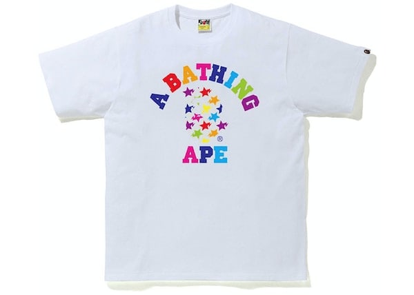 BAPE Sta Pattern College Tee White