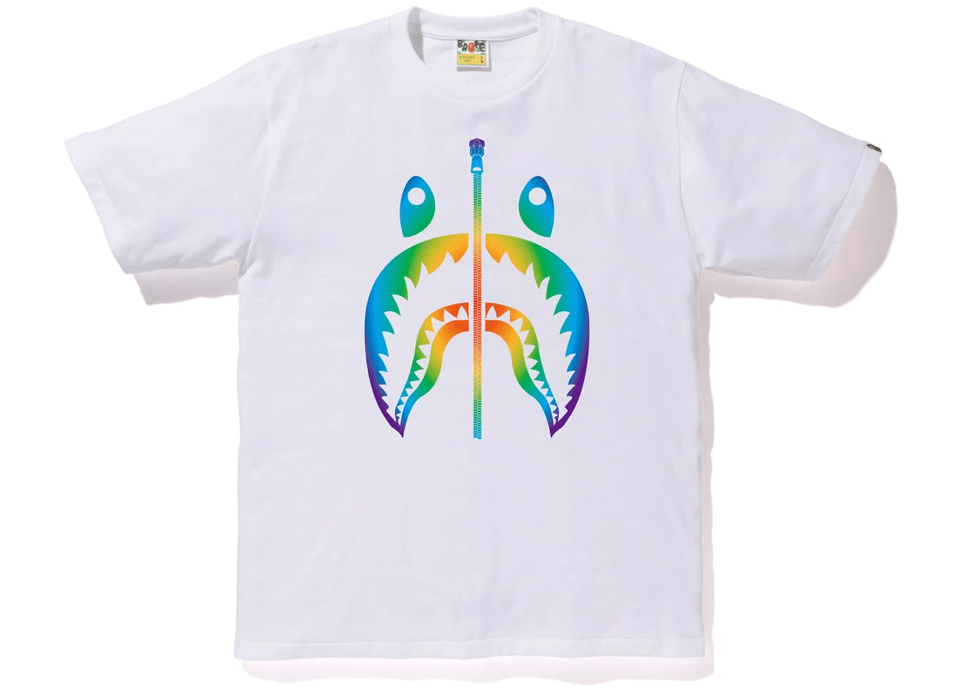 White bape shark shop tee
