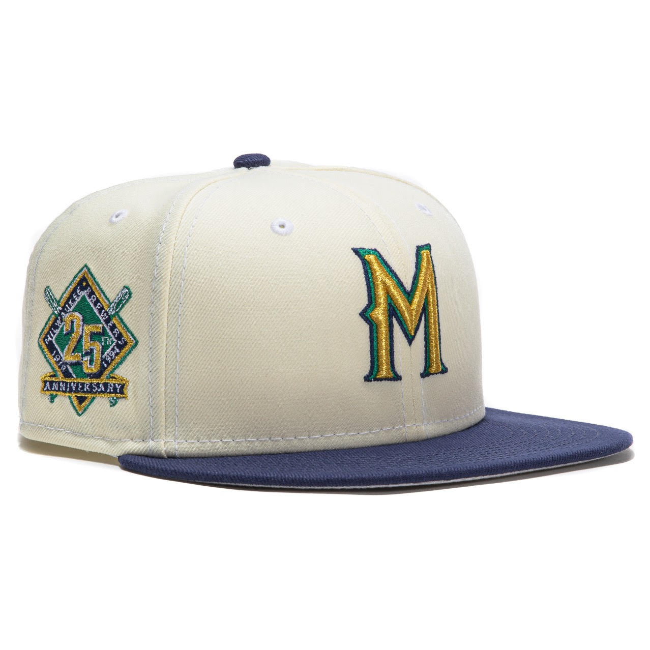 New Era Men's New Era Gray/Green Milwaukee Brewers 25th