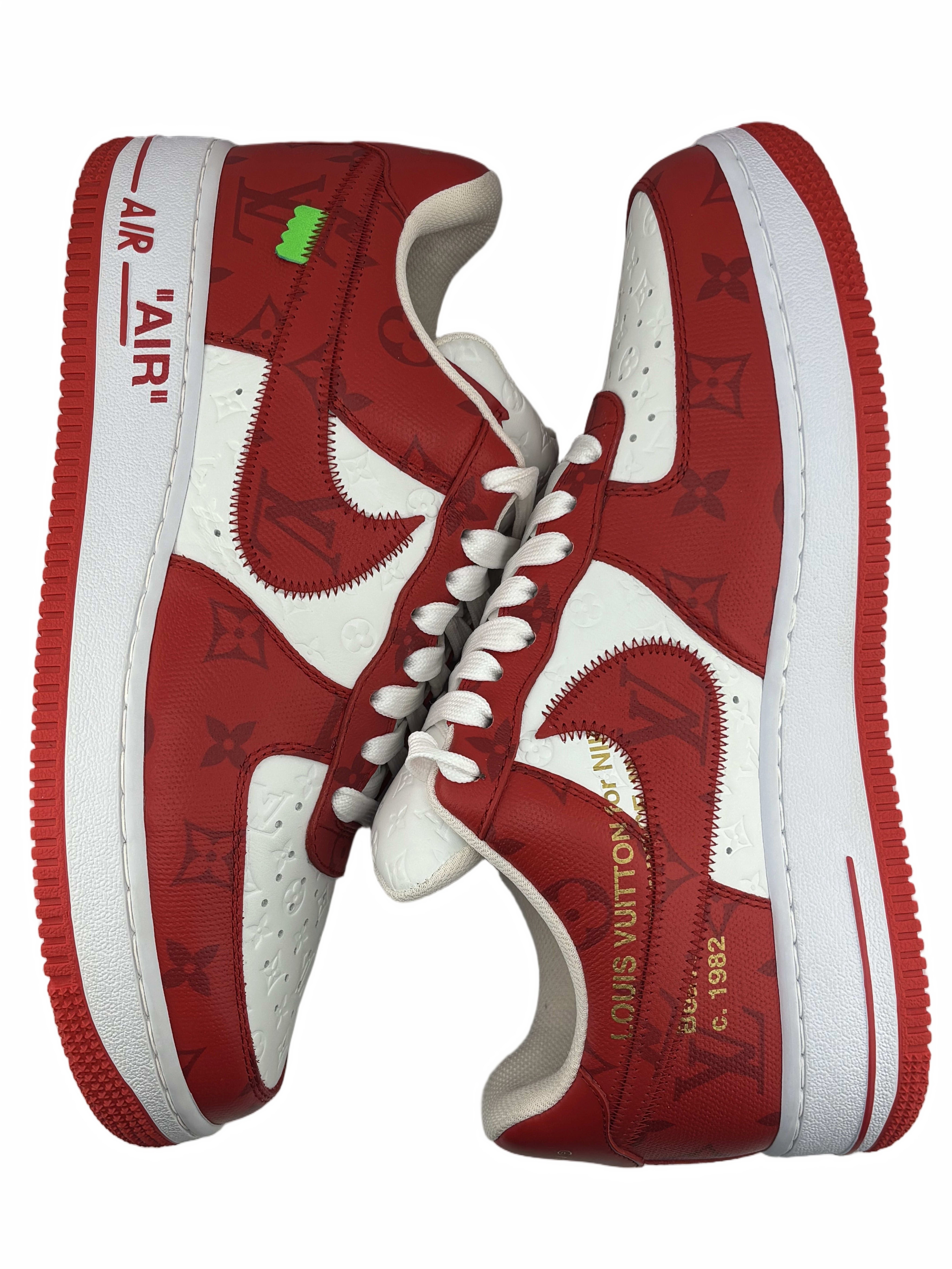 Louis Vuitton Nike Air Force 1 Low By Virgil Abloh White Red