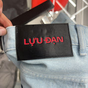 LU’U DAN Pleated Front Oversized Denim Pant
