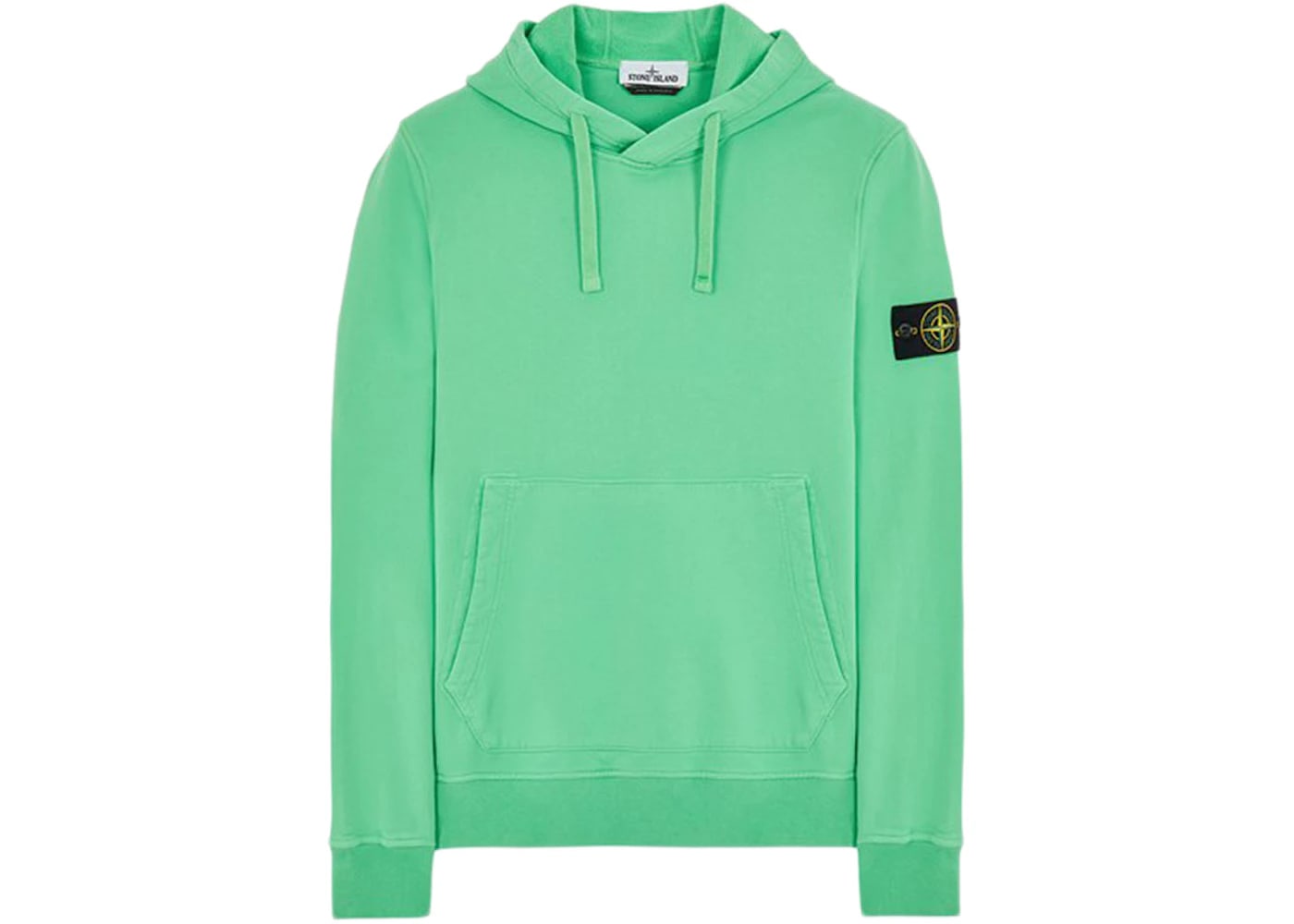 Stone Island 64120 Brushed Cotton Fleece Hooded Sweater Light Green