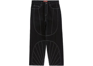 Supreme Radial Embroidered Loose Fit Jean Black