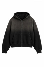 Weathered Zip Up Ash Black