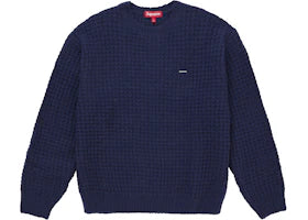 Supreme Small Box Waffle Sweater Navy