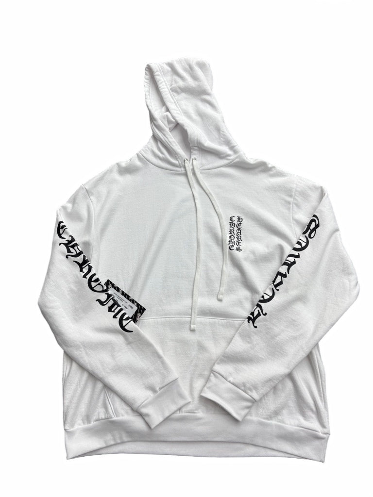 Chrome Hearts Vertical Logo Hoodie White