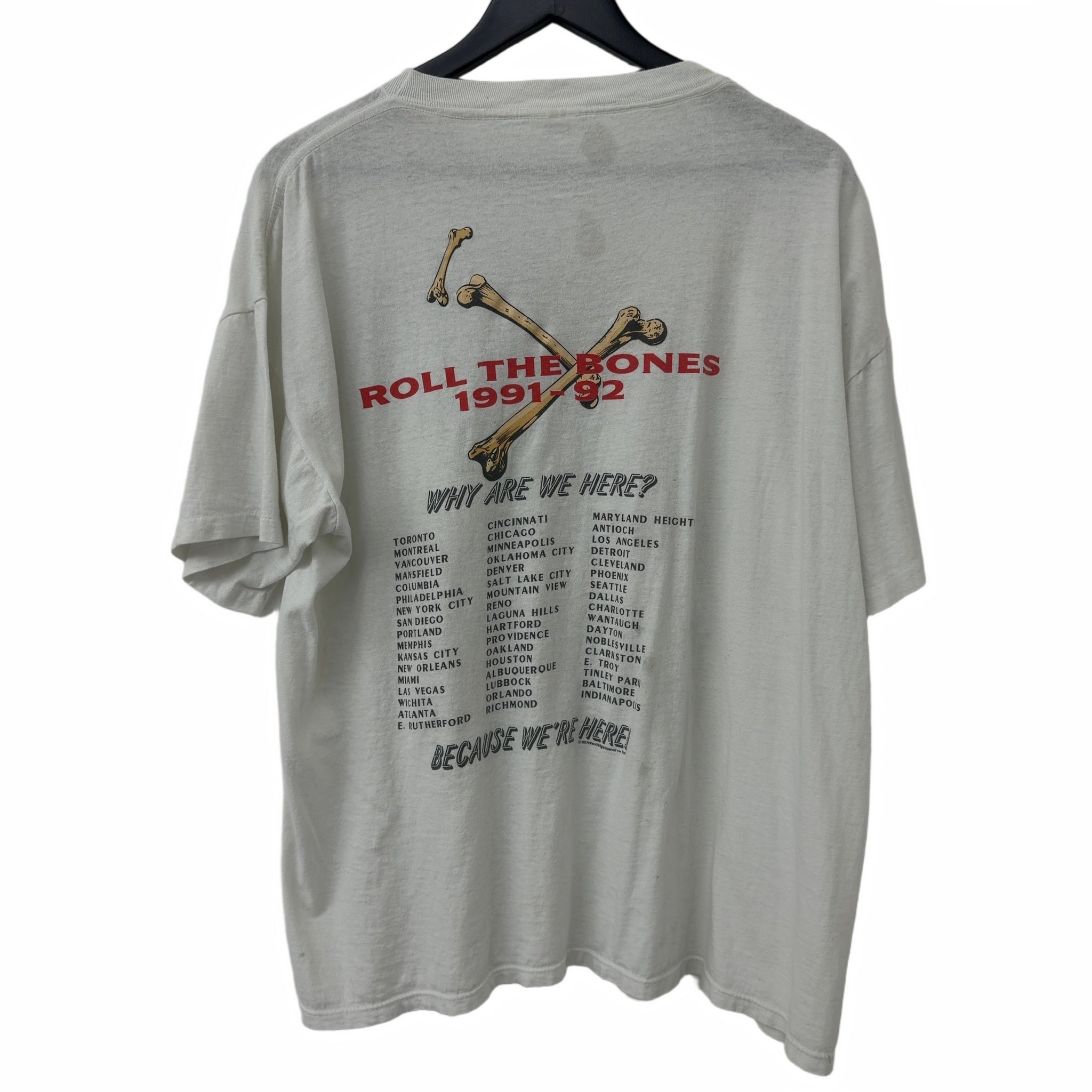 Vintage 1991 Rush Roll The Bones Tee White