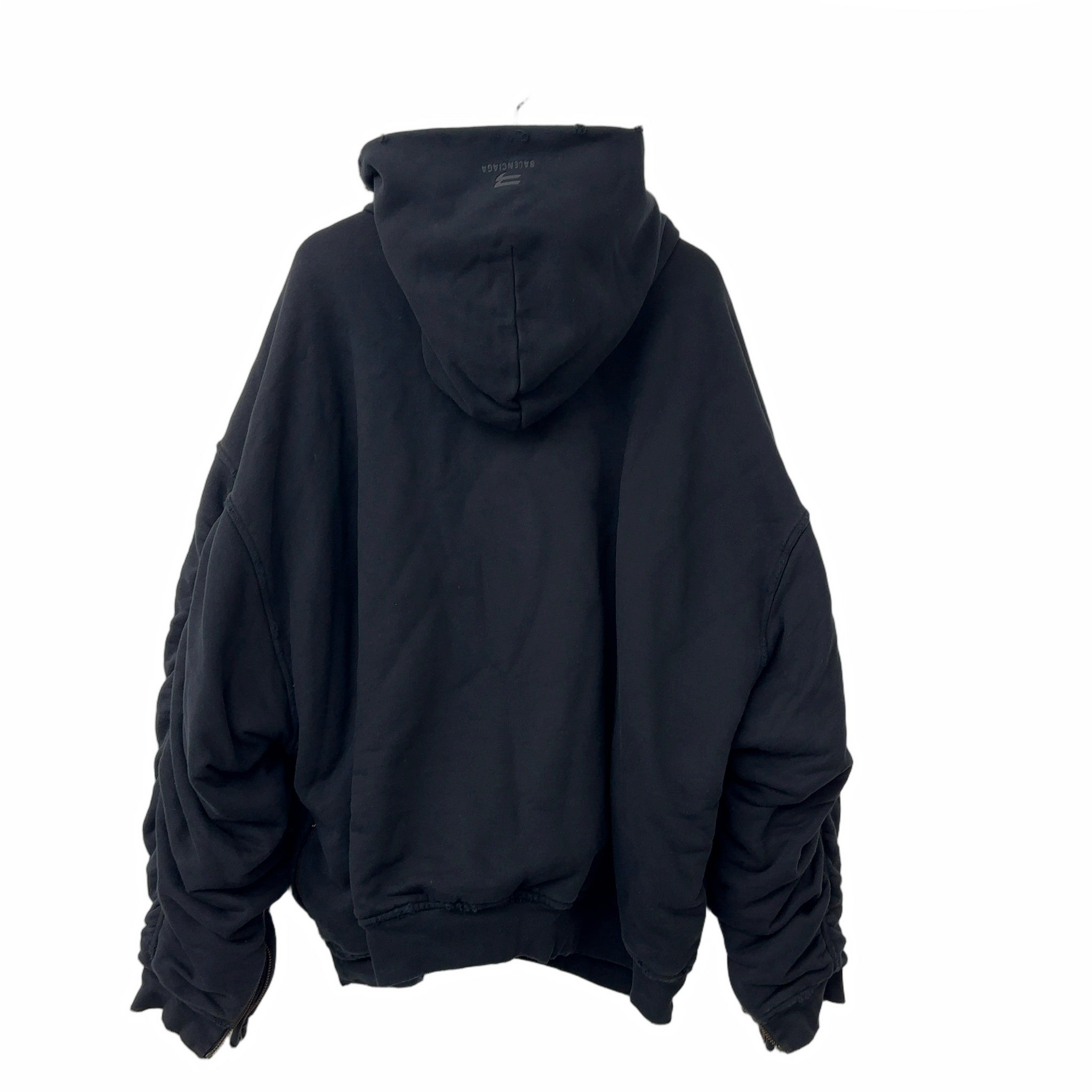 Balenciaga Oversized Sporty B Bomber Hoodie Black