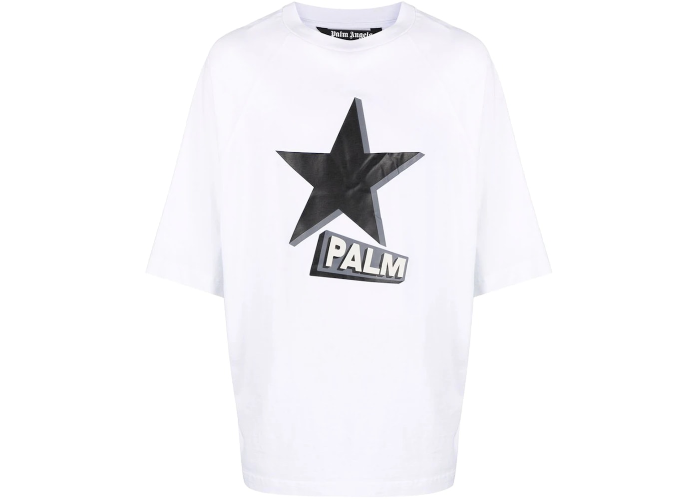 Palm Angels Rockstar Oversized T-Shirt White/Black Size Large