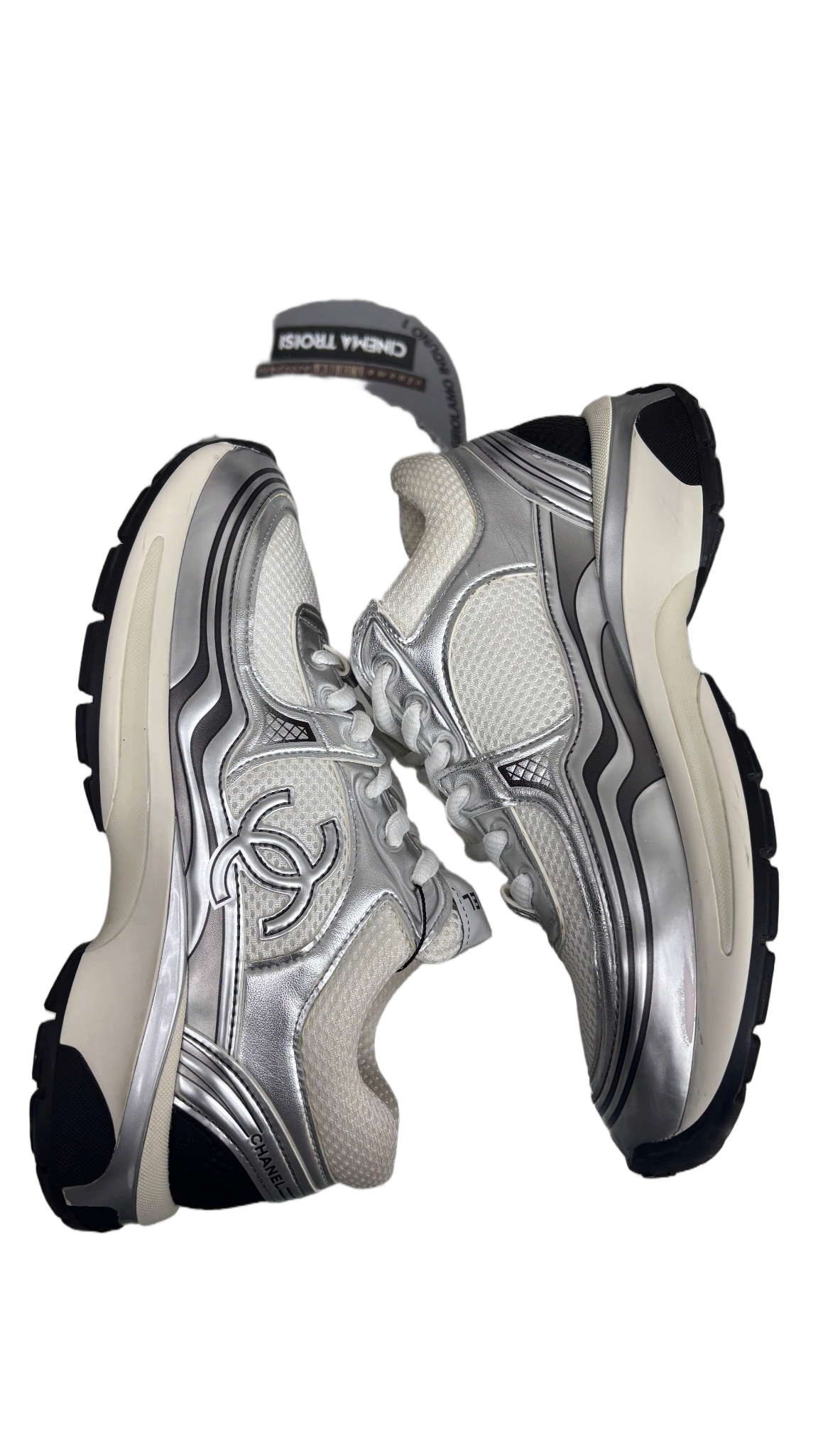 Chanel CC Runner White Silver