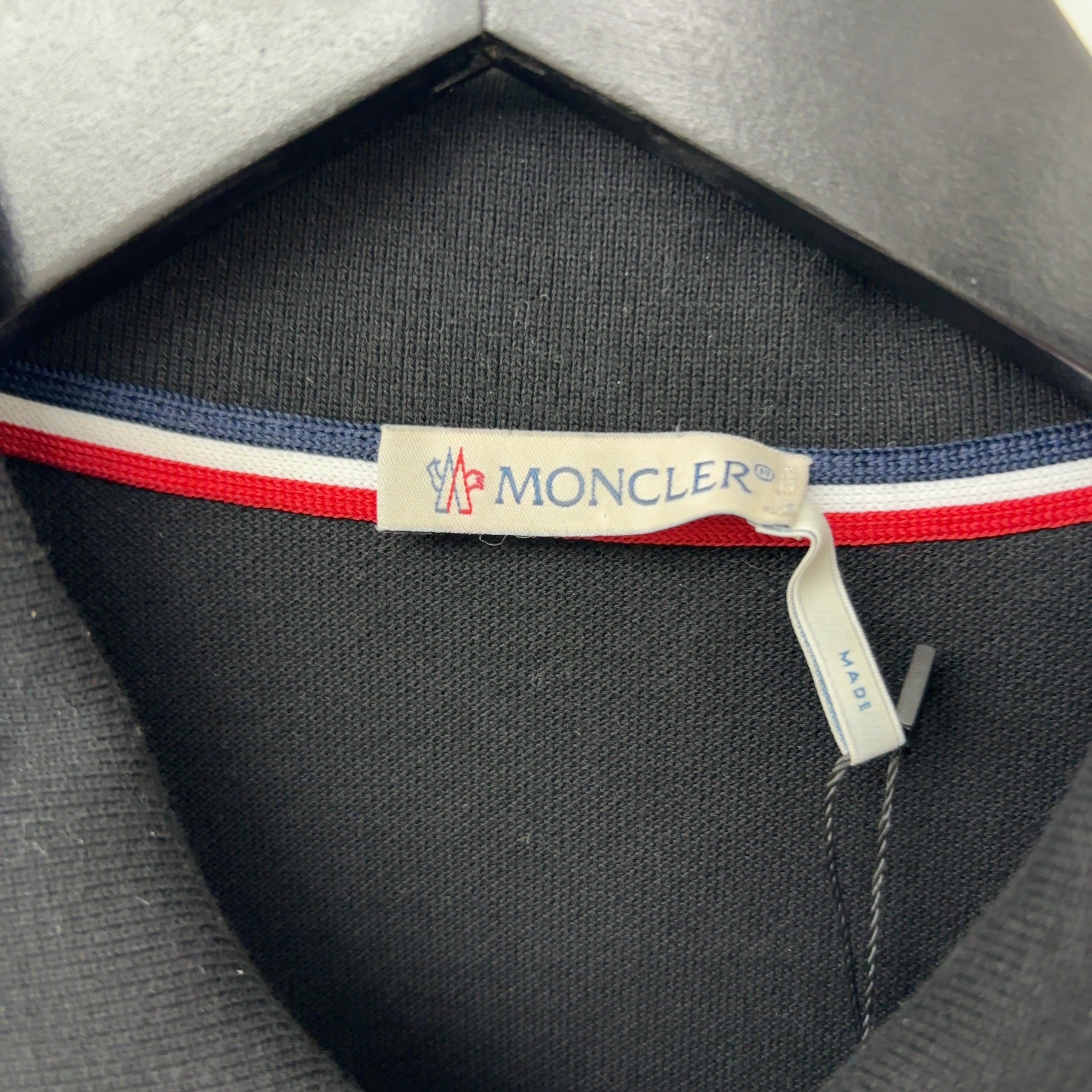 Moncler Logo Polo Shirt Black/Red/White