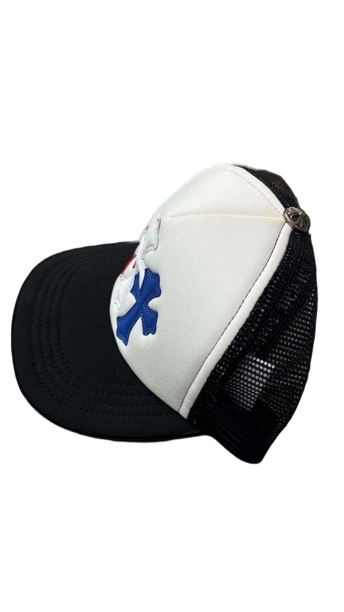 Chrome Hearts Hollywood Triple Cross Trucker Hat Red/White/Blue