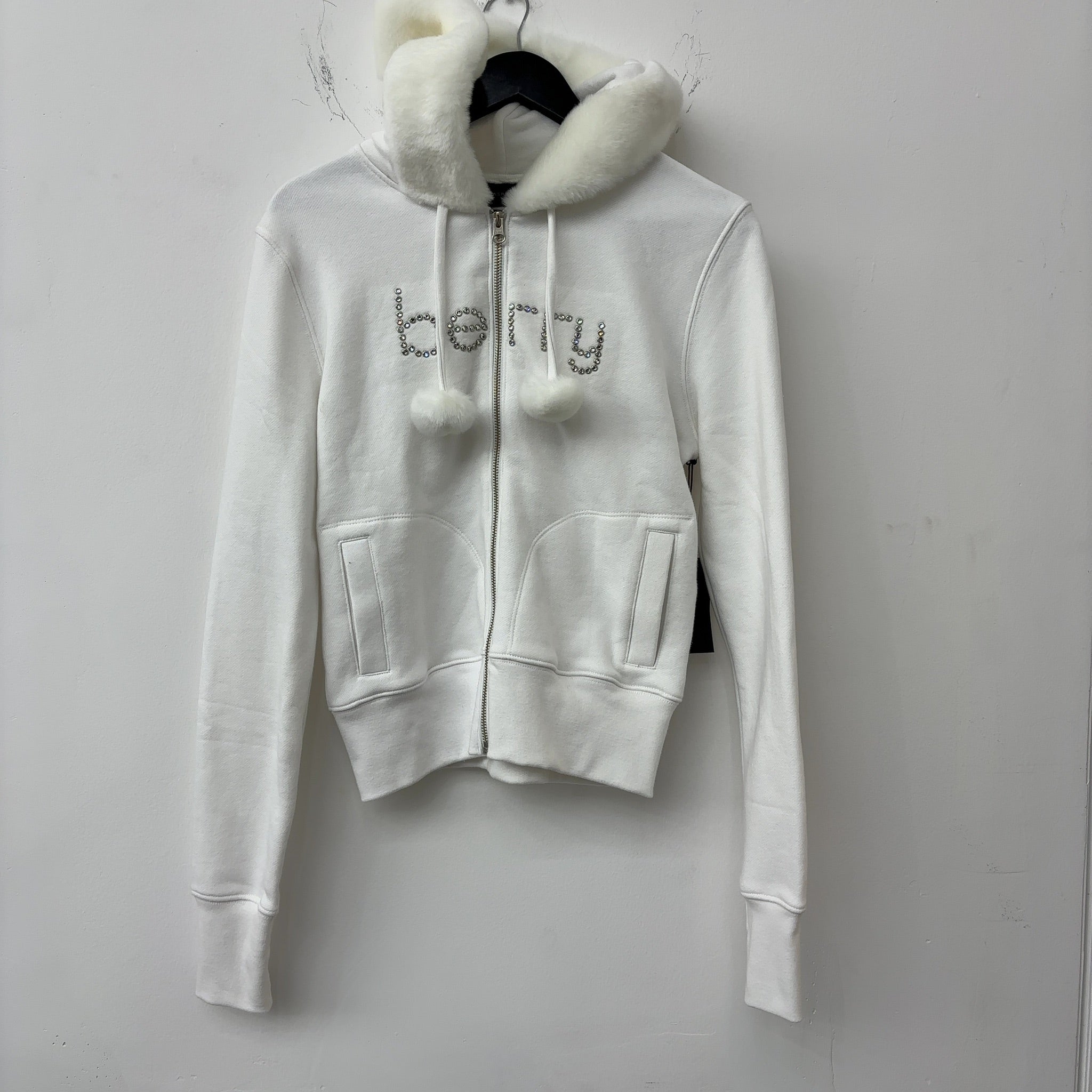 GV Gallery Raspberry Hills White Pom Pom Zip Up