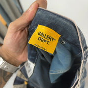 GALLERY DEPT 'WHITE PAINT' NAVY CARPENTER FLARE JEANS