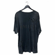 Amiri Shotgun Logo Distressed Tee Black