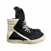 Rick Owens GeoBasket Cow Fur Black Milk