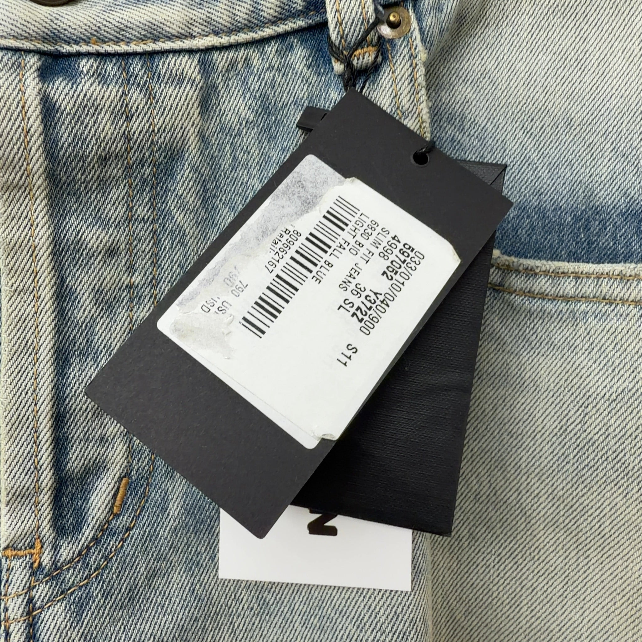 Saint Laurent Slim Fit Jeans Light Fall Blue Denim