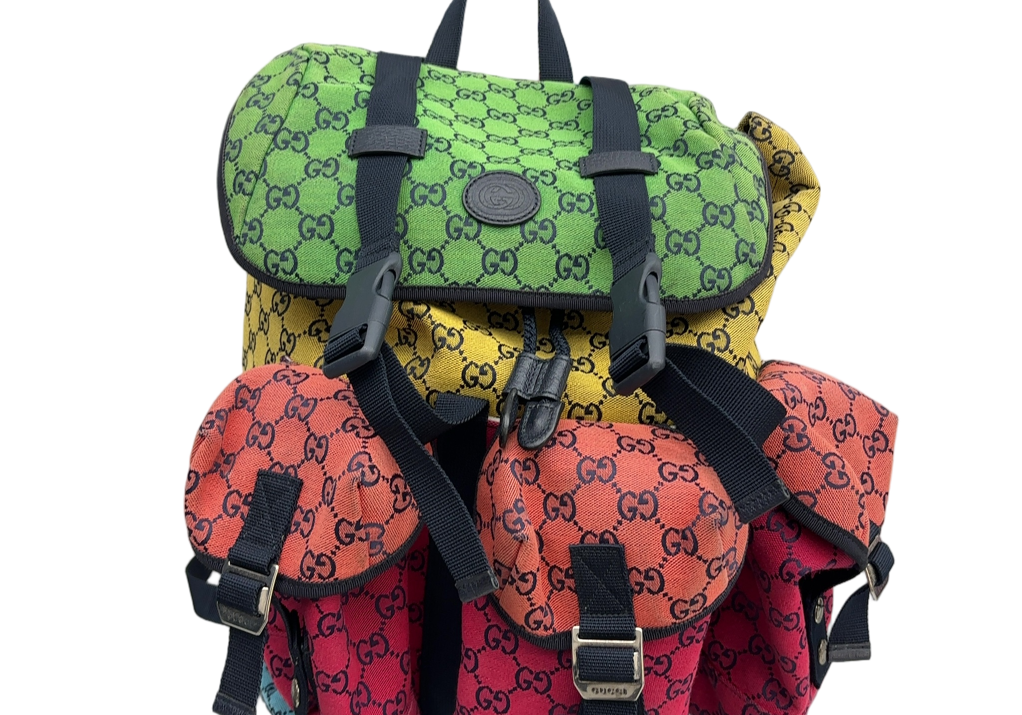 Gucci Multicolor GG Canvas Three Pocket Backpack