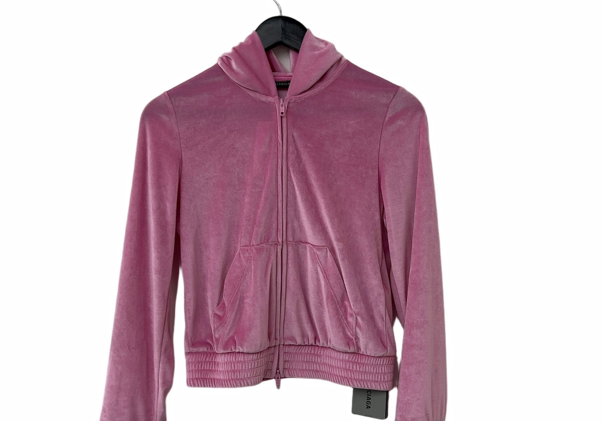 Balenciaga Women's Velvet Zip-Up Hoodie 