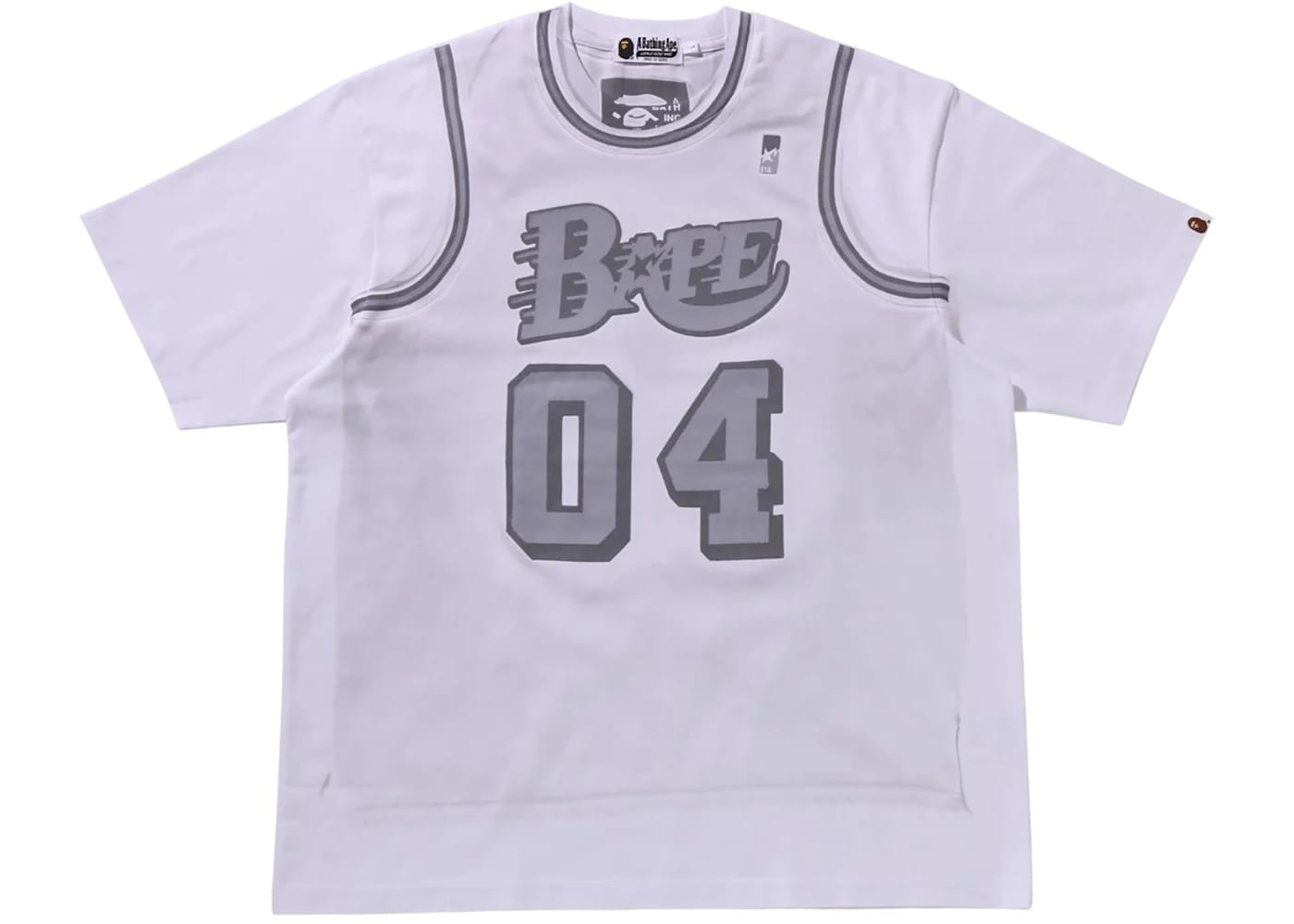 BAPE Fake Print Relaxed Fit Tee White