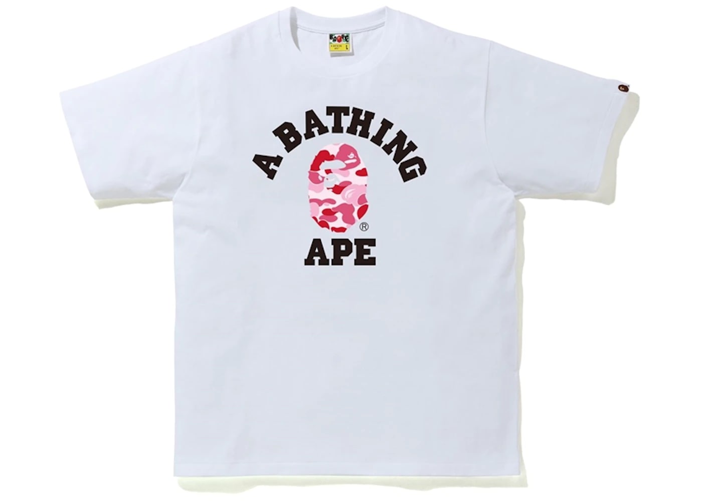 BAPE ABC Camo College Tee White/Pink