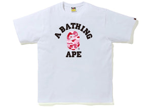 BAPE ABC Camo College Tee White/Pink