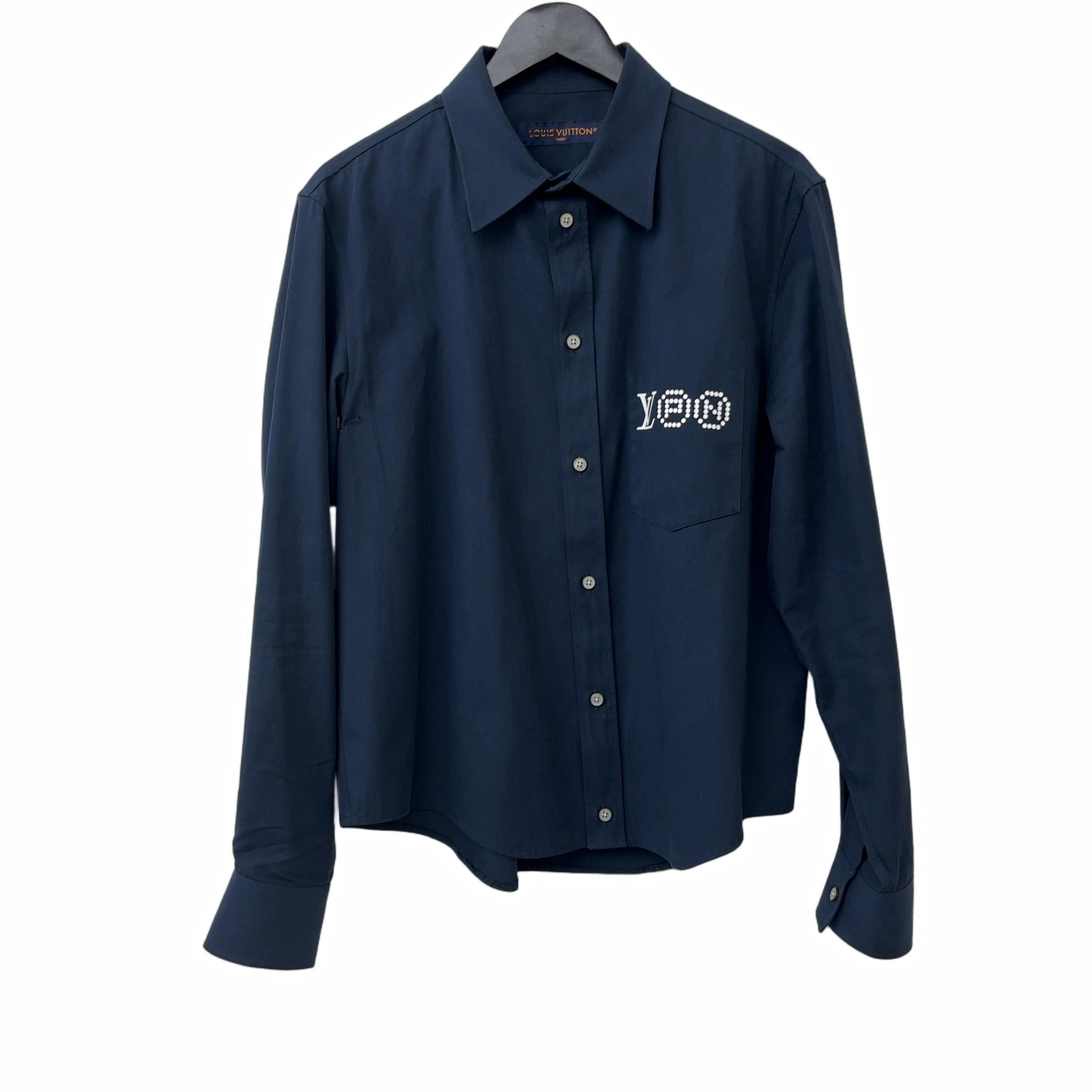 Louis Vuitton x Nigo Printed Signature Long-Sleeved Shirt Deep Navy