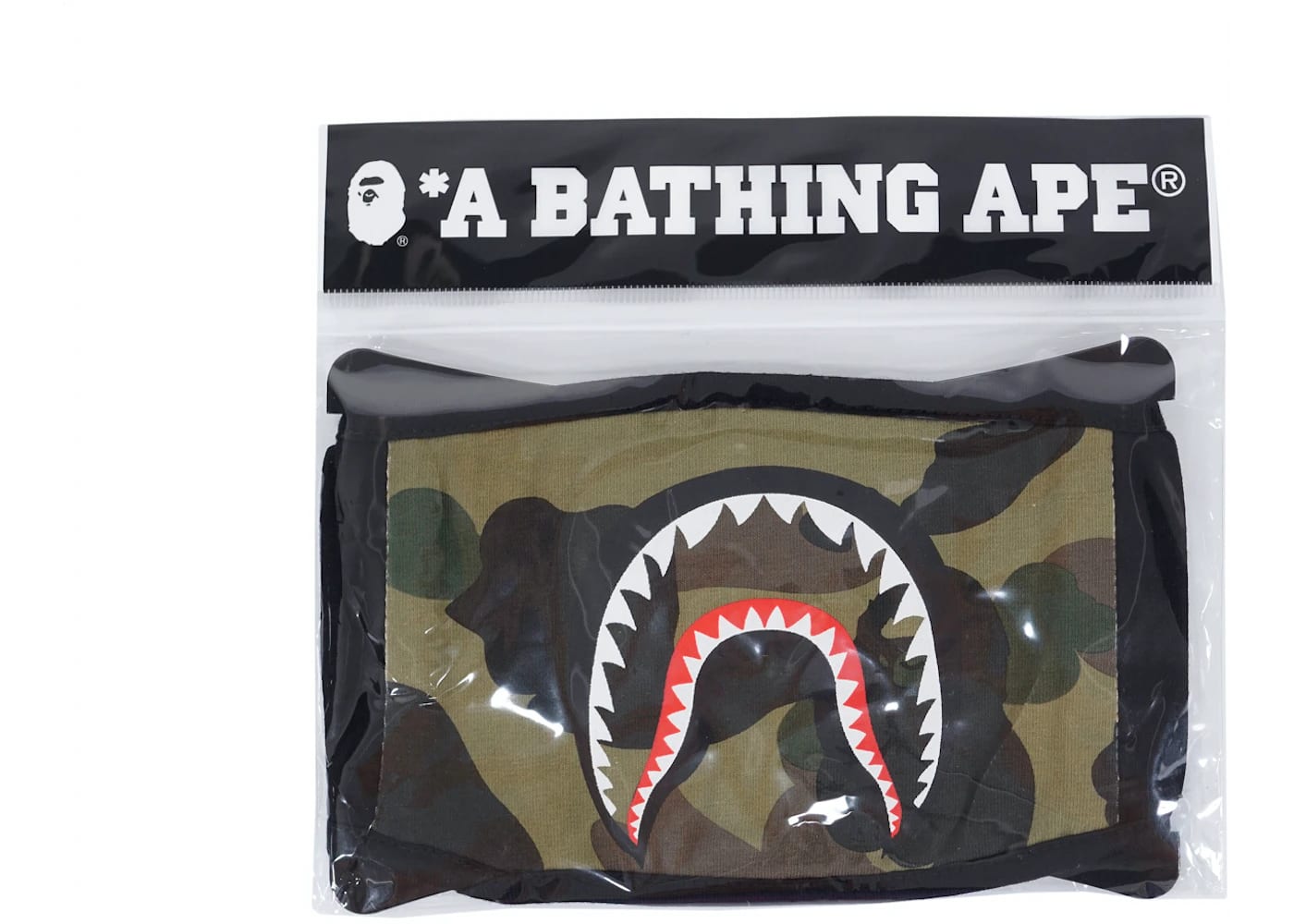 BAPE 1st Camo Shark Face Mask Green