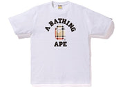 BAPE Check College Tee White/Beige