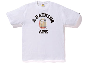 BAPE Check College Tee White/Beige