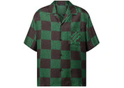 Louis Vuitton Open Collar Short-Sleeved Silk Shirt Jolly Green