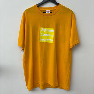 Supreme Triple Boxo Logo x Asspizza Yellow Tee