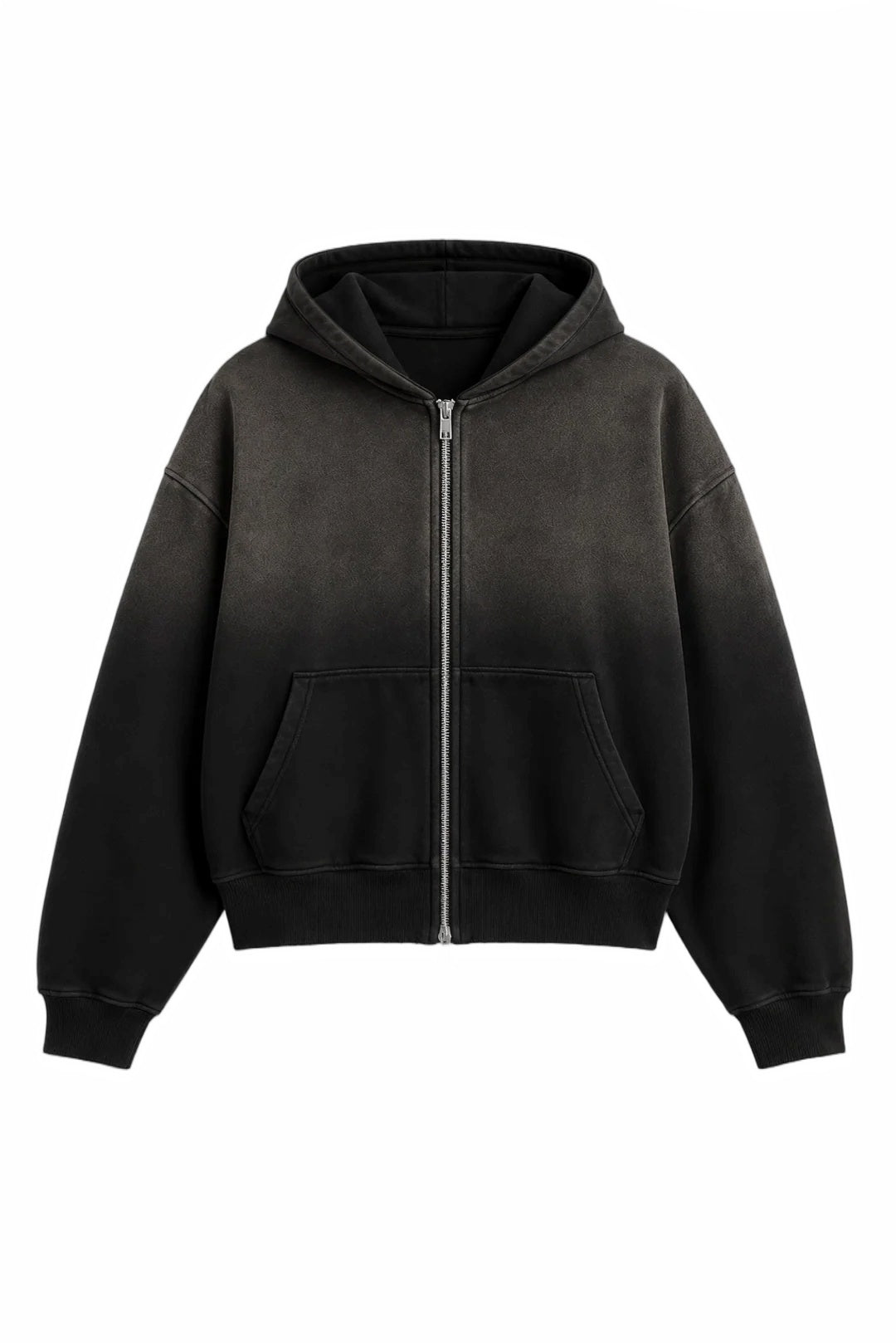 Weathered Zip Up Ash Black