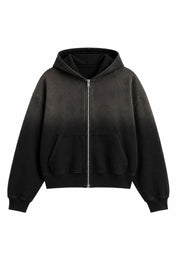 Weathered Zip Up Ash Black