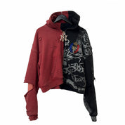 N’OUBLE PAS half&half zip-up hoodie