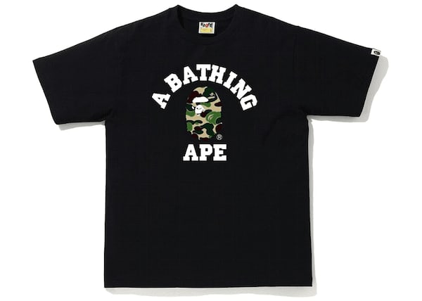 BAPE ABC Camo College Tee Black/Green