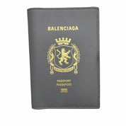 Balenciaga Leather Passport Holder Grey