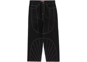 Supreme Radial Embroidered Loose Fit Jean Black