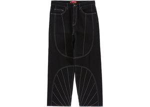 Supreme Radial Embroidered Loose Fit Jean Black