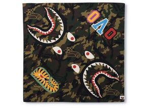BAPE X OVO Woodland Camo Shark Bandana Green