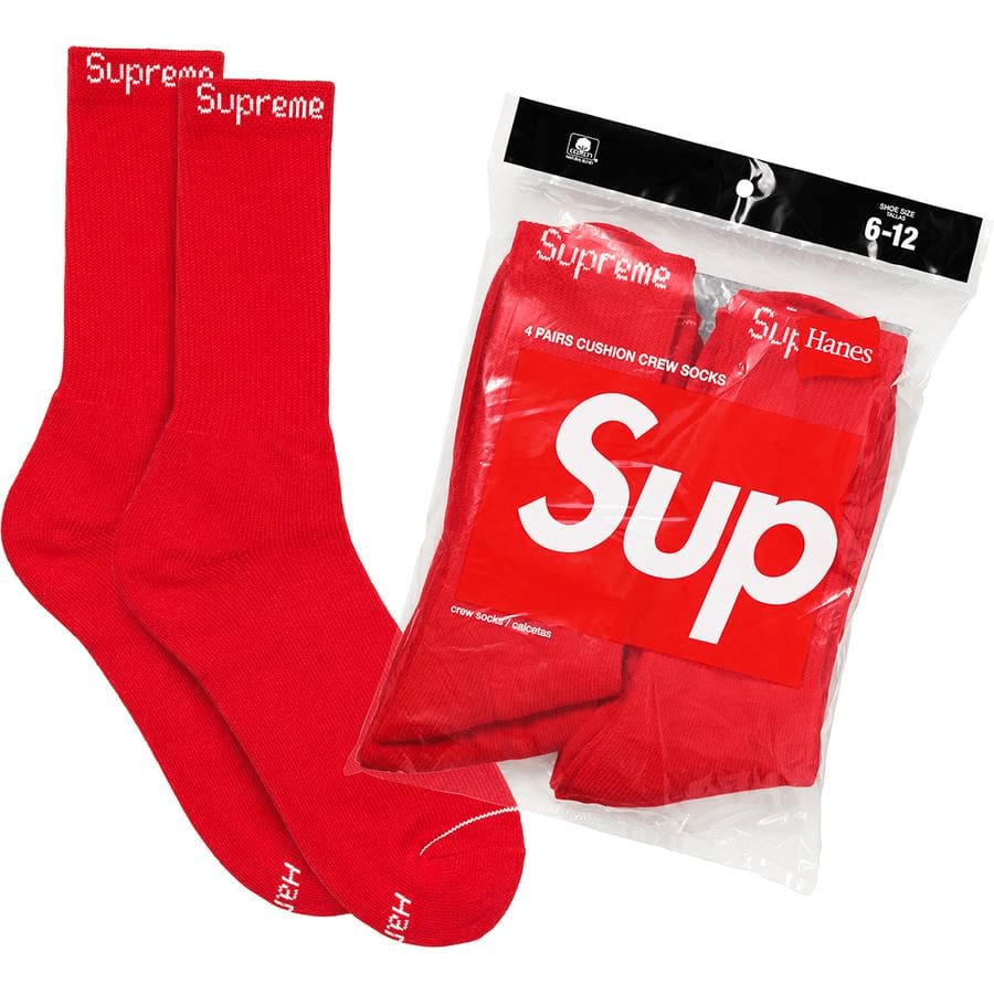 Supreme Hanes Socks (4 Pack) Red