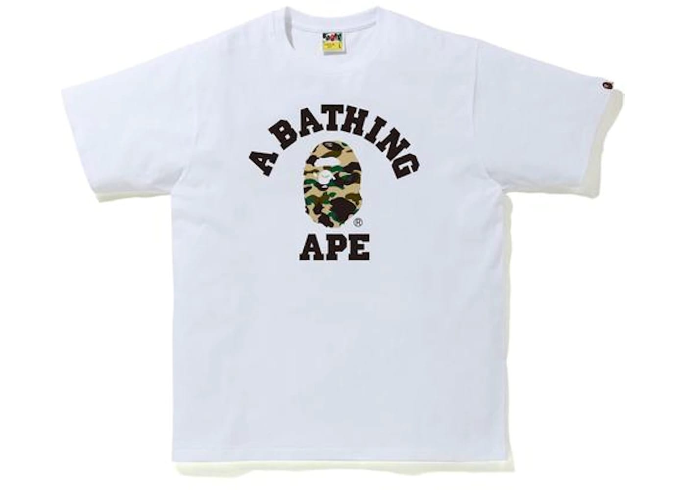 BAPE 1st Camo College T-Shirt White/Yellow