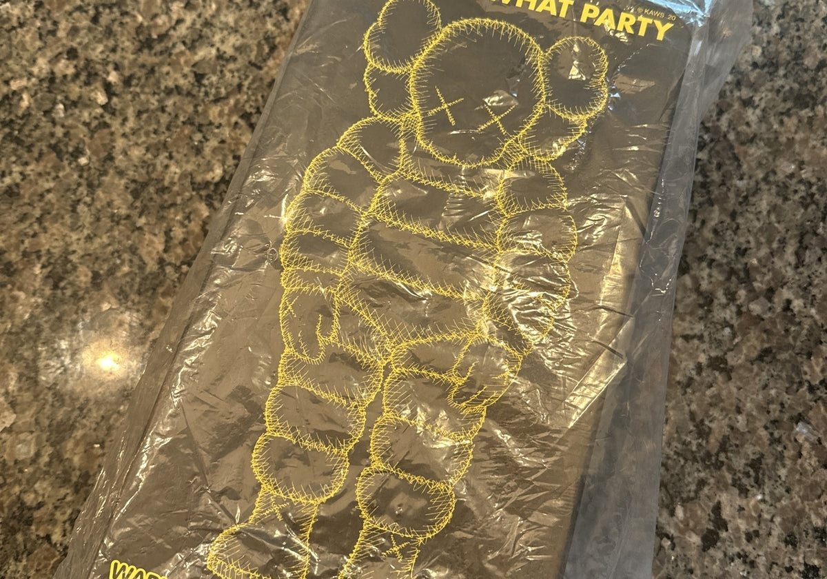 KAWS Open Edition What Party Vinyl Figure Yellow (Box & Inserts Only)0