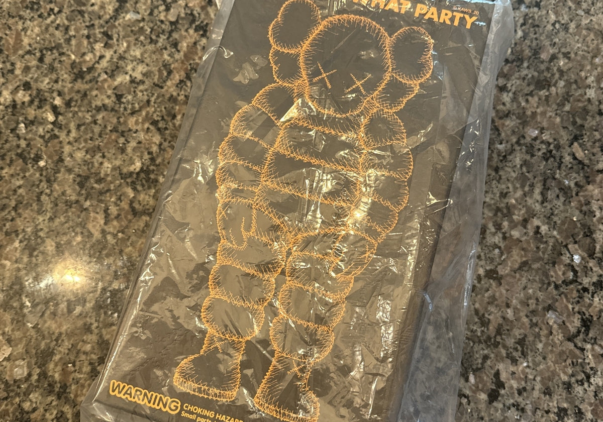 KAWS Open Edition What Party Vinyl Figure Orange (Box & Inserts Only)0