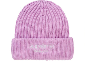Supreme Chunky Rib Classic Logo Beanie Pink