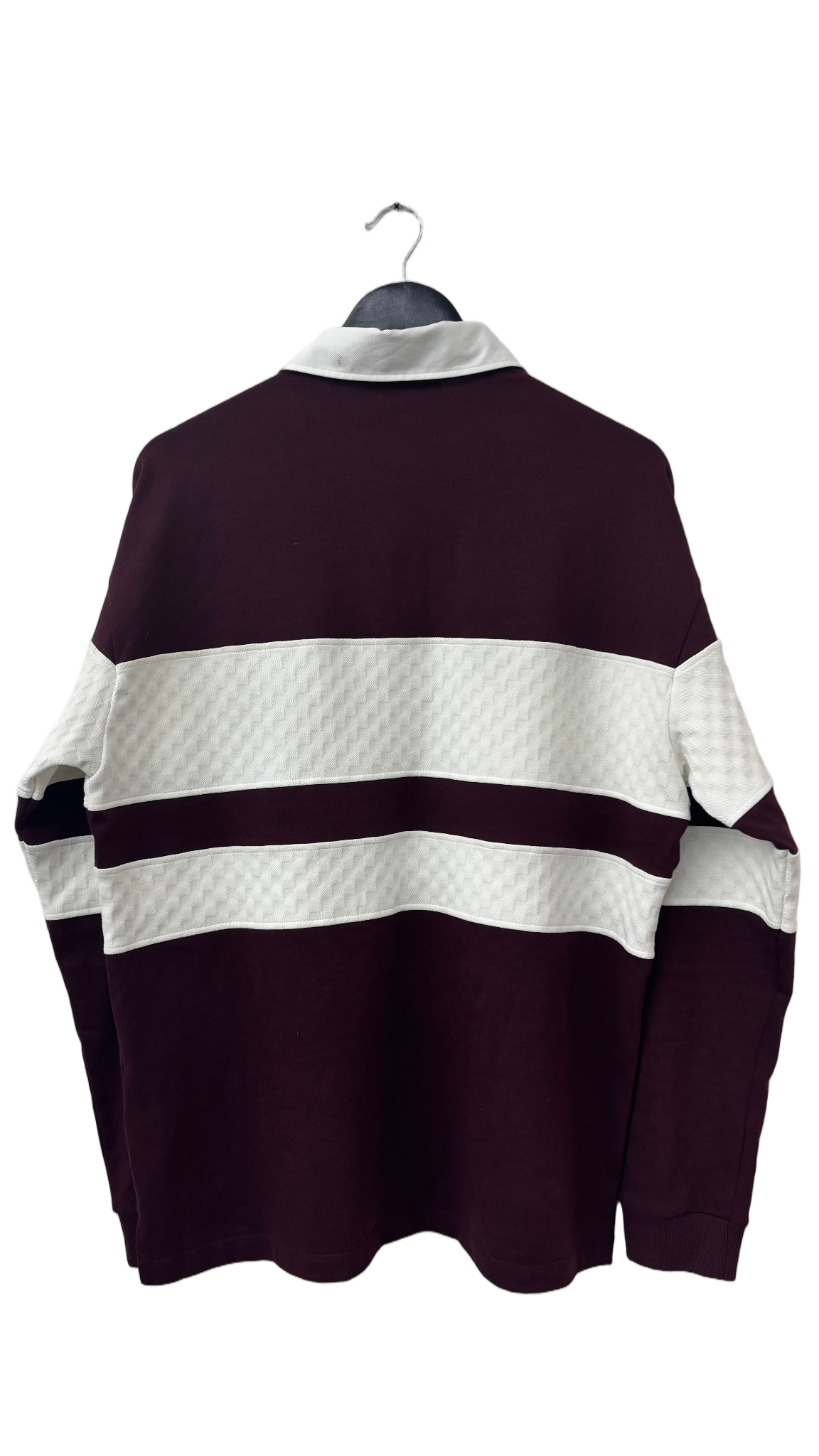LV Damier Striped Long-Sleeved Polo Shirt